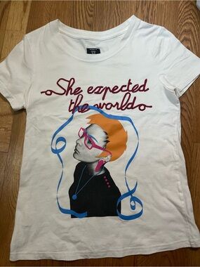 Women’s Gozo T White Graphic Tee with Orange & Pink Accents